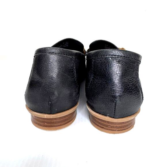 CLARKS Sarafyna Iris Loafer Women's 8 Black Leather Tortoiseshell Preppy Classic - Picture 5 of 8